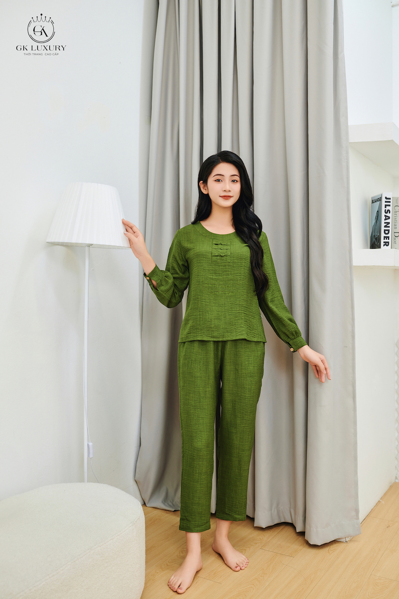 Bộ linen dài tay cổ tròn GK78